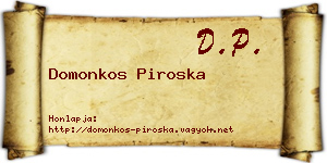 Domonkos Piroska névjegykártya